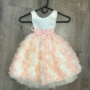 Elegant pink and white toddler dress
